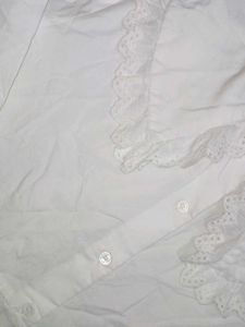 Elegant Zara White Lace Collar peplum top