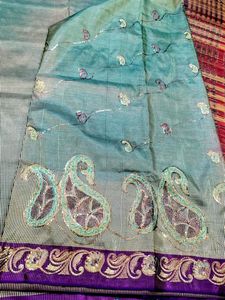 Elegant Purple Embroidered Saree