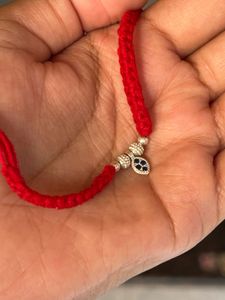 Pure Silver Evil Eye Charm Rakhi Bracelet