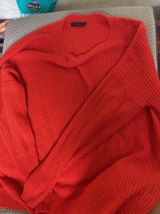 Vibrant Orange Knit Sweater