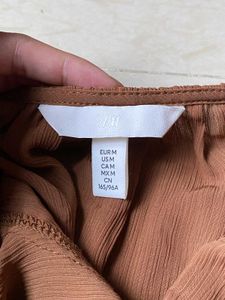 H&amp;M Boho Brown Ruffle Blouse