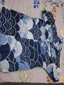 Blue Wave Print Shirt XXL