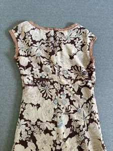 Vintage Floral Print Midi Dress