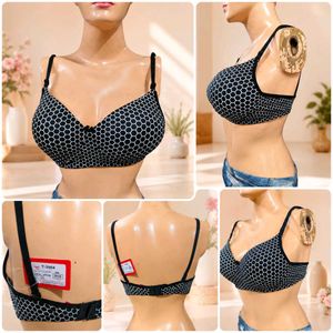 Women's Cotton Blend Printed Non-Padded Everyday B