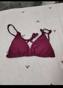 Women's Burgundy Bikini Top