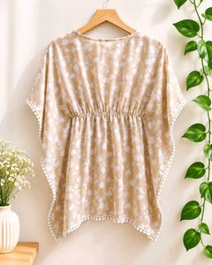 Boho Floral Print Kaftan Top