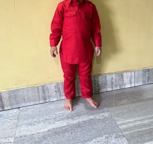 Red Kurta Set for Men