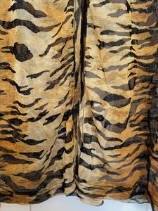 Sheer Tiger Print V-Neck Top