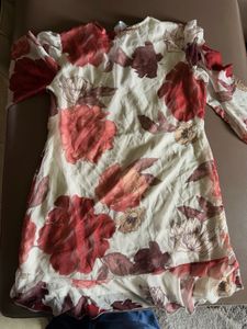 Floral Print Sheer Sleeve Mini Dress