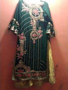 New Sharara Suiting Green Colour