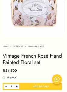 Vintage French Rose Bath Set