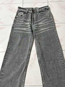 Gray Wash Wide Leg Jeans