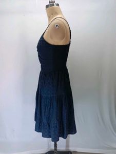 Navy Blue Twist Front Cutout Dress