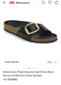 Original Birkenstock Black Leather Madrid Sandals