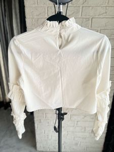 Ruffle Trim Crop Top