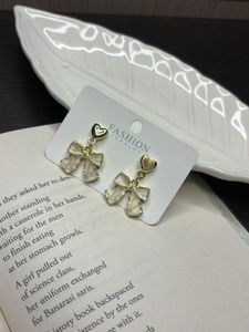 Cute Bow Heart Dangle Earrings