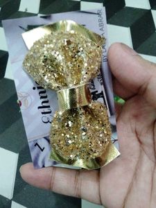 Sparkling Gold Hair Bow
