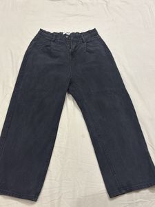 High Waisted Wide Leg Denim Jeans
