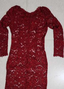 Valentine Special❤️ Elegant Red Lace Dress