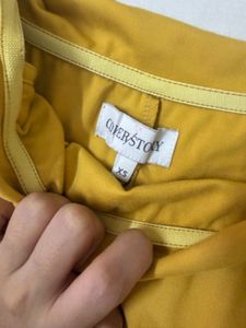 Mustard Yellow Off-Shoulder Ruffle Dress