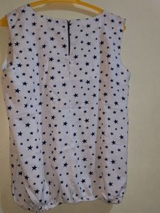 White Cut Sleeves Top