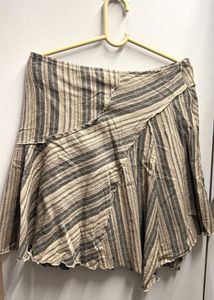 Striped Asymmetrical Mini Skirt