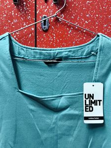 Brand New Teal Square Neck Cropped Top