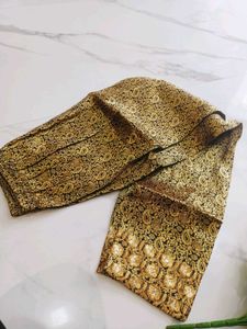 Elegant Gold Brocade Kurta Set