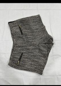 Tweed Zipper Pocket Shorts