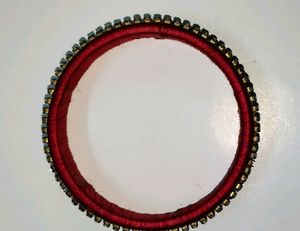Bangles stone chain &amp; Resham one piece hand made