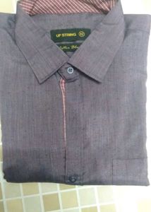 Men's UP STRING Cotton Blend Purple Shirt