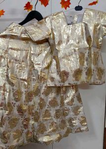 Gold Floral Brocade Outfit