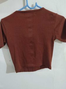 Zara Brown Crop Top
