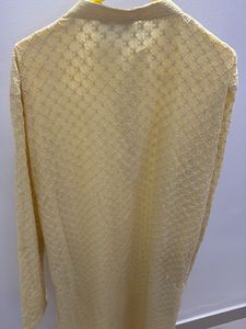 Men's Yellow Embroidered Kurta
