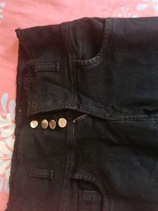 High-Waisted Black Denim Jeans