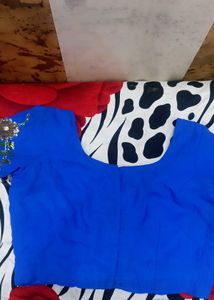 Royal Blue Floral Embroidered Saree