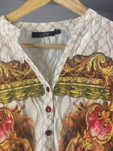 Lion Print Sheer Tunic