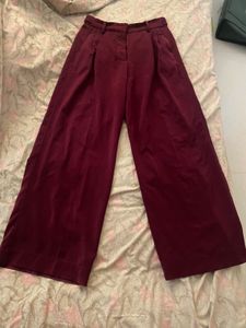 Maroon Wide Leg Trousers