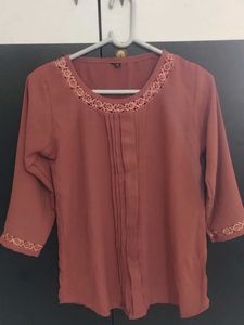 Elegant Embellished Neckline Blouse