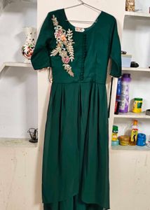 Emerald Green Embroidered Anarkali Suit