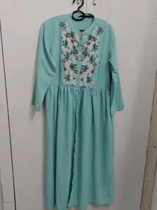 Embroidered Teal Maxi Kurta