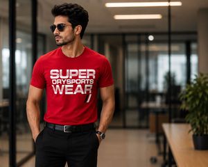Men's Red Graphic T-Shirt