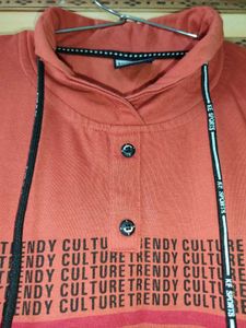 Men's Rust Graphic Full Sleeve T-Shirt | Size 36 |