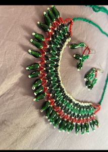 Beaded Necklace and Earring Set