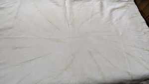 Flared Denim Jeans with white tie-dye Tshirt