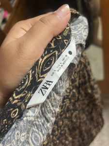 Zara Brown Print Mini Dress