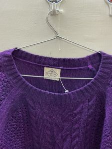 Purple Cable Knit Sweater