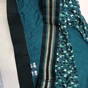 🪔 Teal Leopard Print Briefs with Striped Waistban