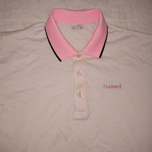 Hummel White &amp; Pink Polo Shirt