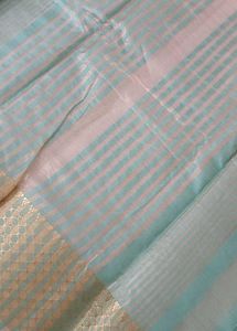 Elegant Light Green Saree with Golden Border